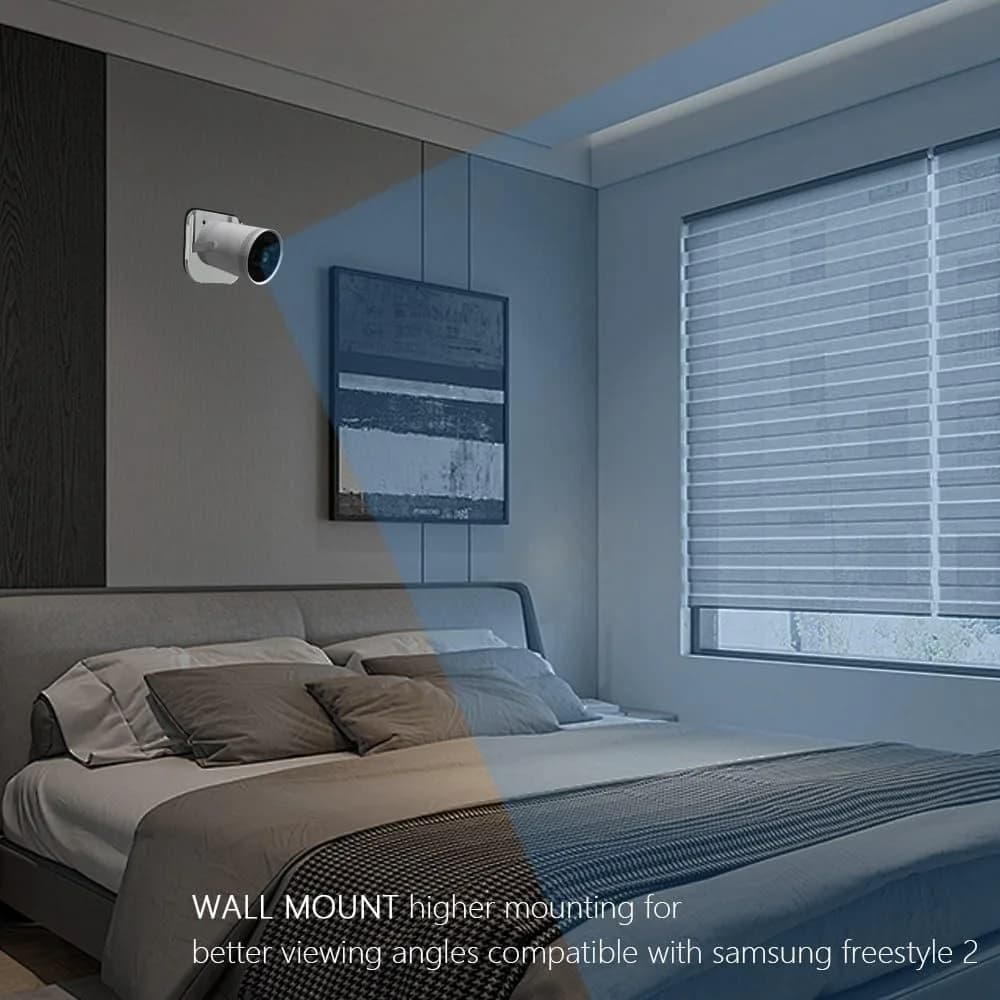 Chanvoo Drill-Free Wall Mount for Samsung Freestyle Projector & Freestyle 2 Accessories | White Steel Mount Shelf - view 9