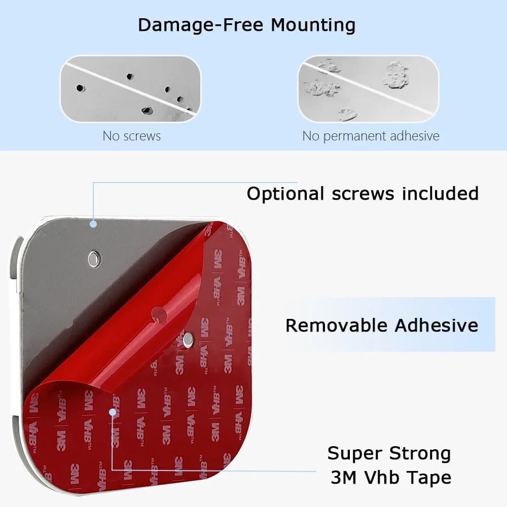 Chanvoo Drill-Free Wall Mount for Samsung Freestyle Projector & Freestyle 2 Accessories | White Steel Mount Shelf - view 2