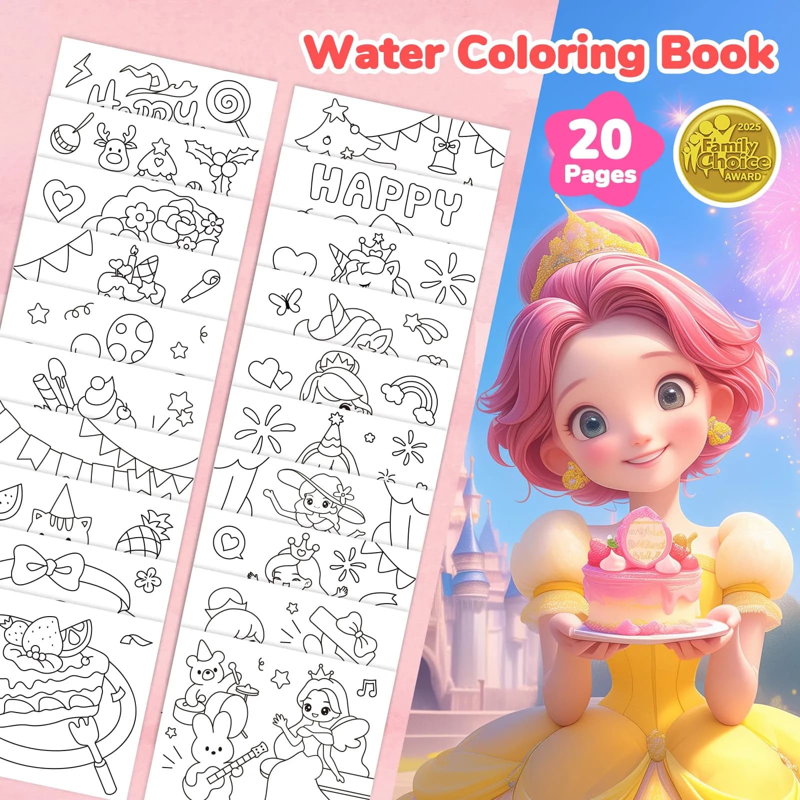 JoyCat Paint with Water Coloring Books for Toddlers | Assorted Colors Value Pack - view 2