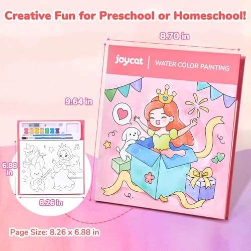 JoyCat Paint with Water Coloring Books for Toddlers (Party Style) | 20 Pages, Mess-Free Watercolor Art Activity thumbnail 4