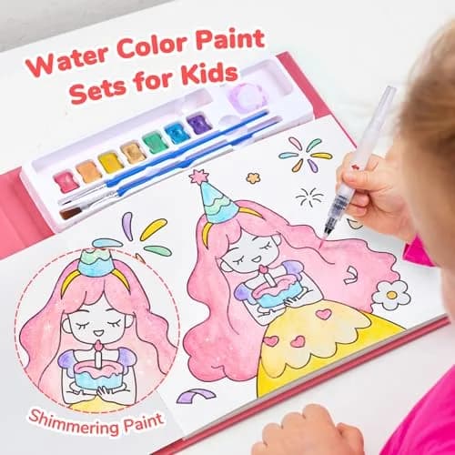 JoyCat Paint with Water Coloring Books for Toddlers (Party Style) | 20 Pages, Mess-Free Watercolor Art Activity thumbnail 5