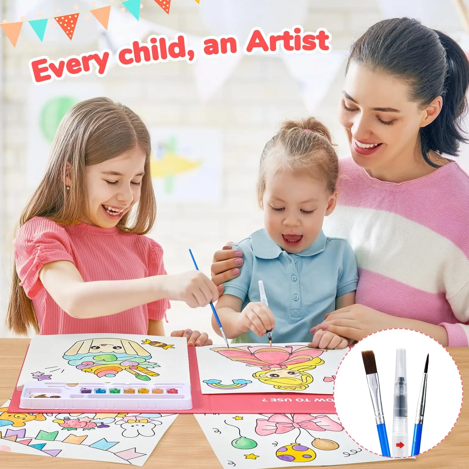 JoyCat Paint with Water Coloring Books for Toddlers | Assorted Colors Value Pack - view 6