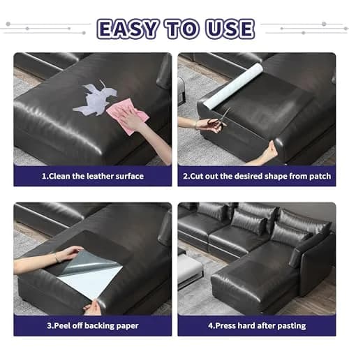Besezx Leather Repair Patch Tape Kit Vintage Brown 152cm x 40cm (60in x 16in) | Self-Adhesive Vinyl & Leather Furniture Repair thumbnail 5