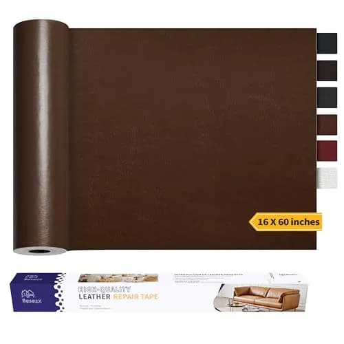 Besezx Leather Repair Patch Tape Kit Vintage Brown 152cm x 40cm (60in x 16in) | Self-Adhesive Vinyl & Leather Furniture Repair thumbnail 1