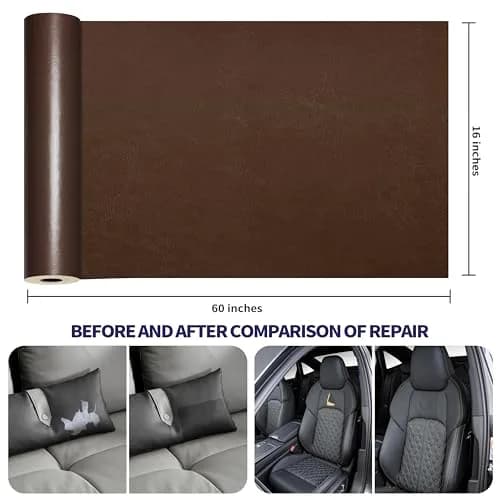 Besezx Leather Repair Patch Tape Kit Vintage Brown 152cm x 40cm (60in x 16in) | Self-Adhesive Vinyl & Leather Furniture Repair thumbnail 3