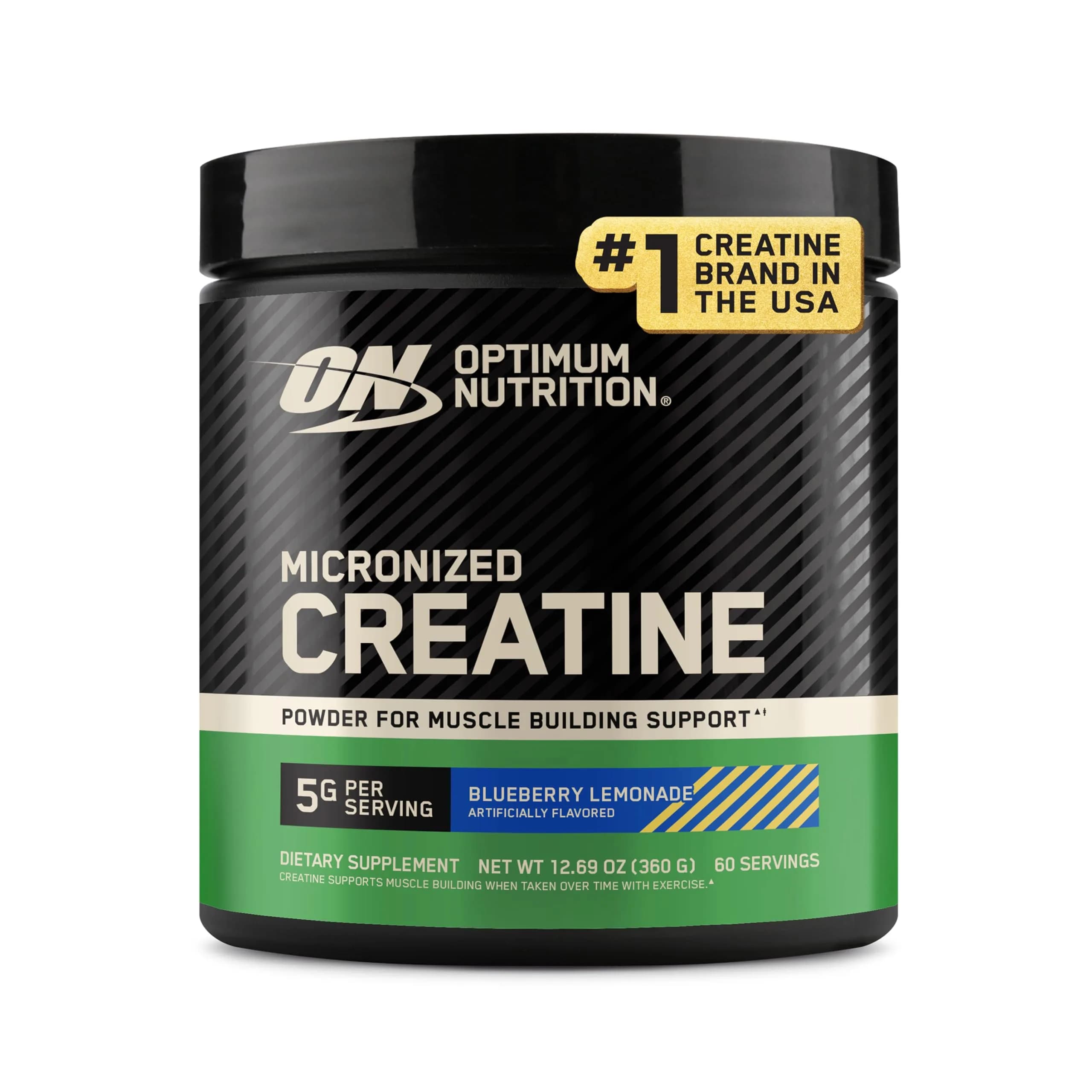 Optimum Nutrition Micronized Creatine Monohydrate Powder Blueberry Lemonade 12 Oz (340 g) | Supports Muscle Strength & Power - main product image