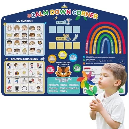 CHEFAN Calm Down Corner Set Feelings Chart for Kids Classroom | Emotional Regulation Tool (70-120 chars) — Pro