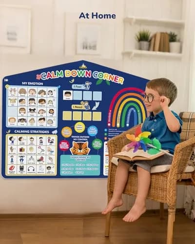 CHEFAN Calm Down Corner Set Feelings Chart for Kids Classroom | Emotional Regulation Tool (70-120 chars) thumbnail 5