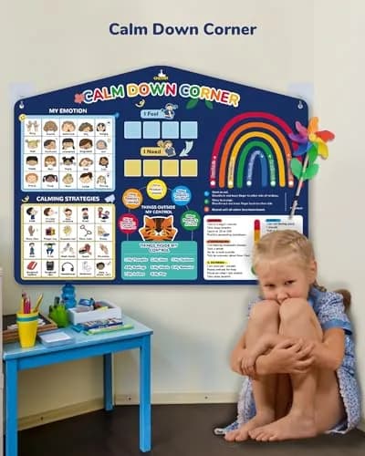 CHEFAN Calm Down Corner Set Feelings Chart for Kids Classroom | Emotional Regulation Tool (70-120 chars) thumbnail 6