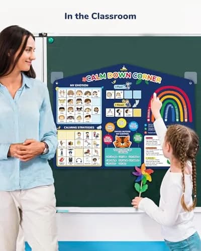 CHEFAN Calm Down Corner Set Feelings Chart for Kids Classroom | Emotional Regulation Tool (70-120 chars) thumbnail 4
