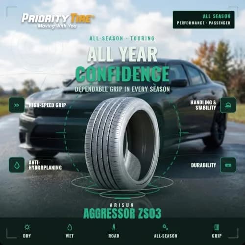 Arisun Aggressor ZS03 245/35ZR20 95W XL All Season Passenger Tire | High-Performance 20 Inch Tire with All-Season Traction thumbnail 4