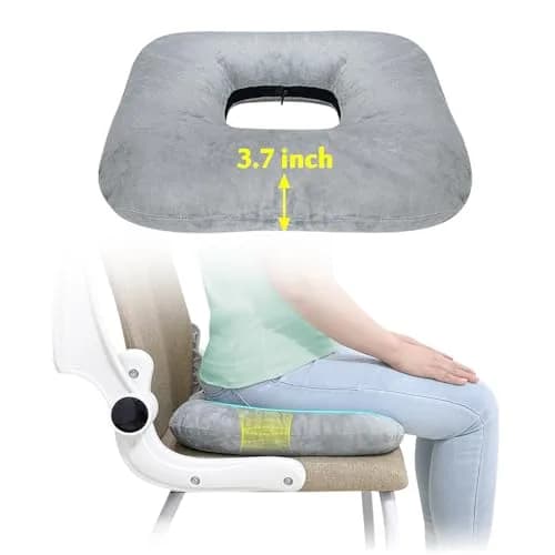 AOSSA Donut Seat Cushion for Tailbone Pain & Hemorrhoids | 40cm x 40cm (15.7" x 15.7") thumbnail 1
