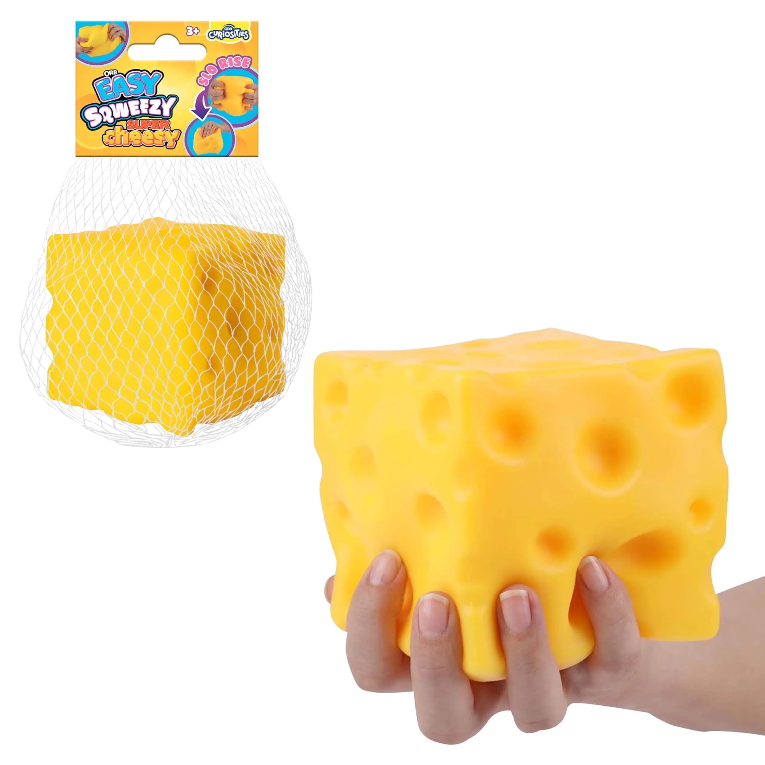 ORB Easy Sqweezy Super Cheesy Giant Block of Cheese Squeeze Toy (12.7cm (5 inch), Yellow) | Sensory Fidget Toy for Stress Relief - main product image