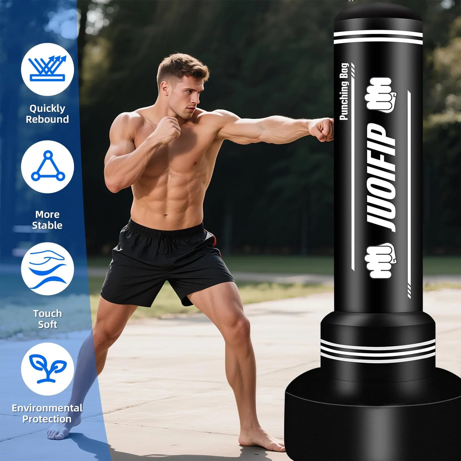 JUOIFIP Freestanding Punching Bag with Stand, 70 inch (178 cm) | Heavy Bag for Adults, MMA, Taekwondo - view 6