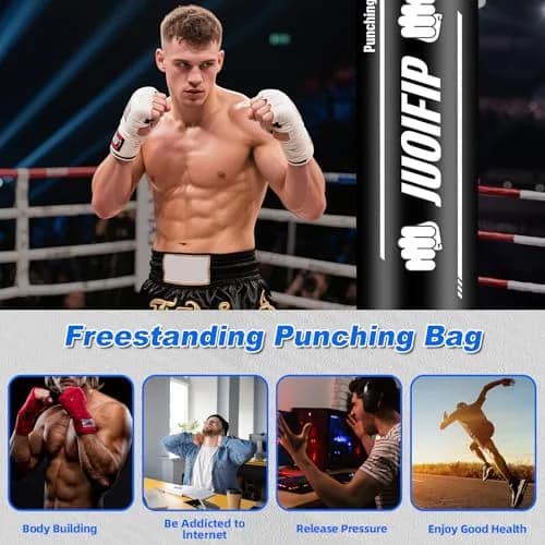 JUOIFIP Freestanding Punching Bag with Stand, 70 inch (178 cm) | Heavy Bag for Adults, MMA, Taekwondo thumbnail 3