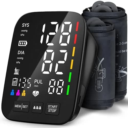 AQESO Automatic Upper Arm Blood Pressure Monitor U80A with 2 Size Cuffs (9"-17" & 13"-21") | Accurate Digital BP Machine with 5" LED Display thumbnail 1