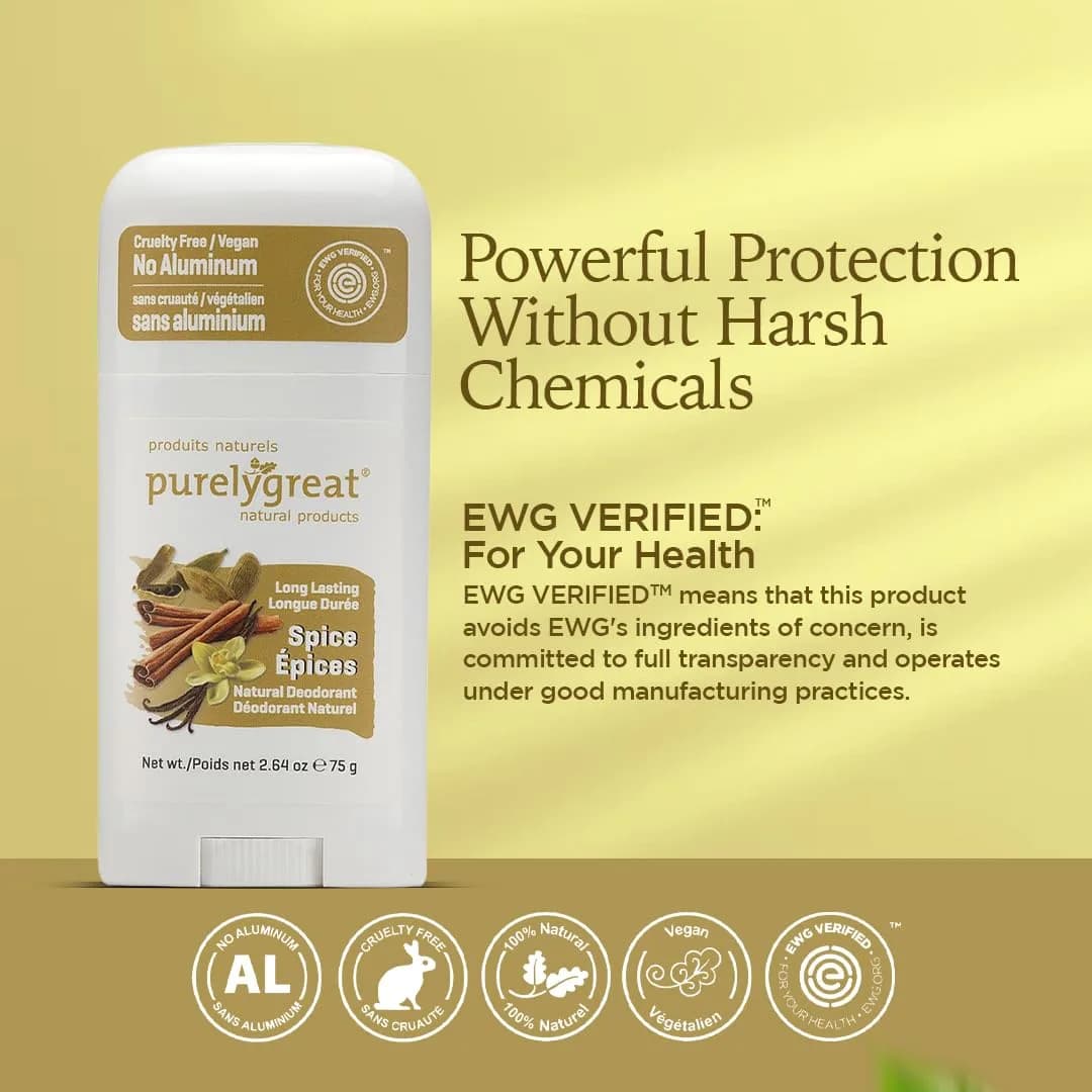 Purelygreat Spice Scented Natural Deodorant Stick 75g (2.64 oz) | All-Day Odor Defense - view 6