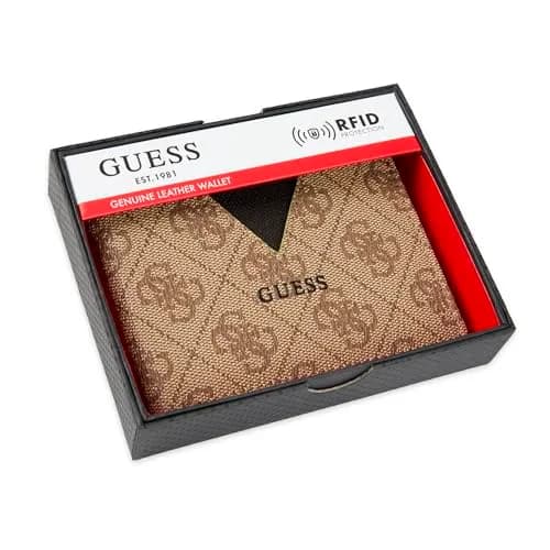 GUESS Mens Slim Leather Bifold Wallet Brown Quattro G | Fashionable, RFID Protected, Compact (70-120 chars) thumbnail 5