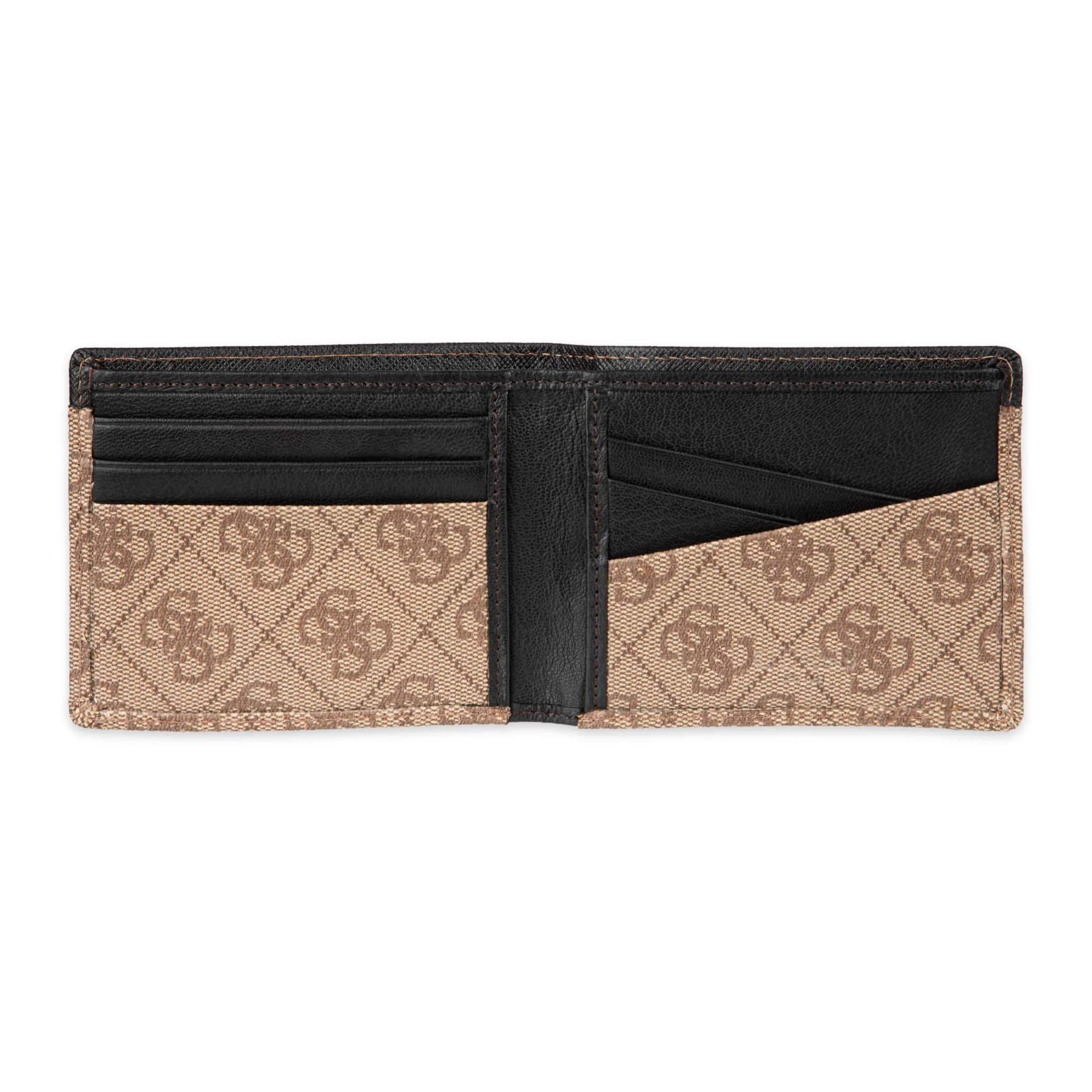 GUESS Men's Brown Quattro G Slim Leather Bifold Wallet with RFID Blocking thumbnail 2