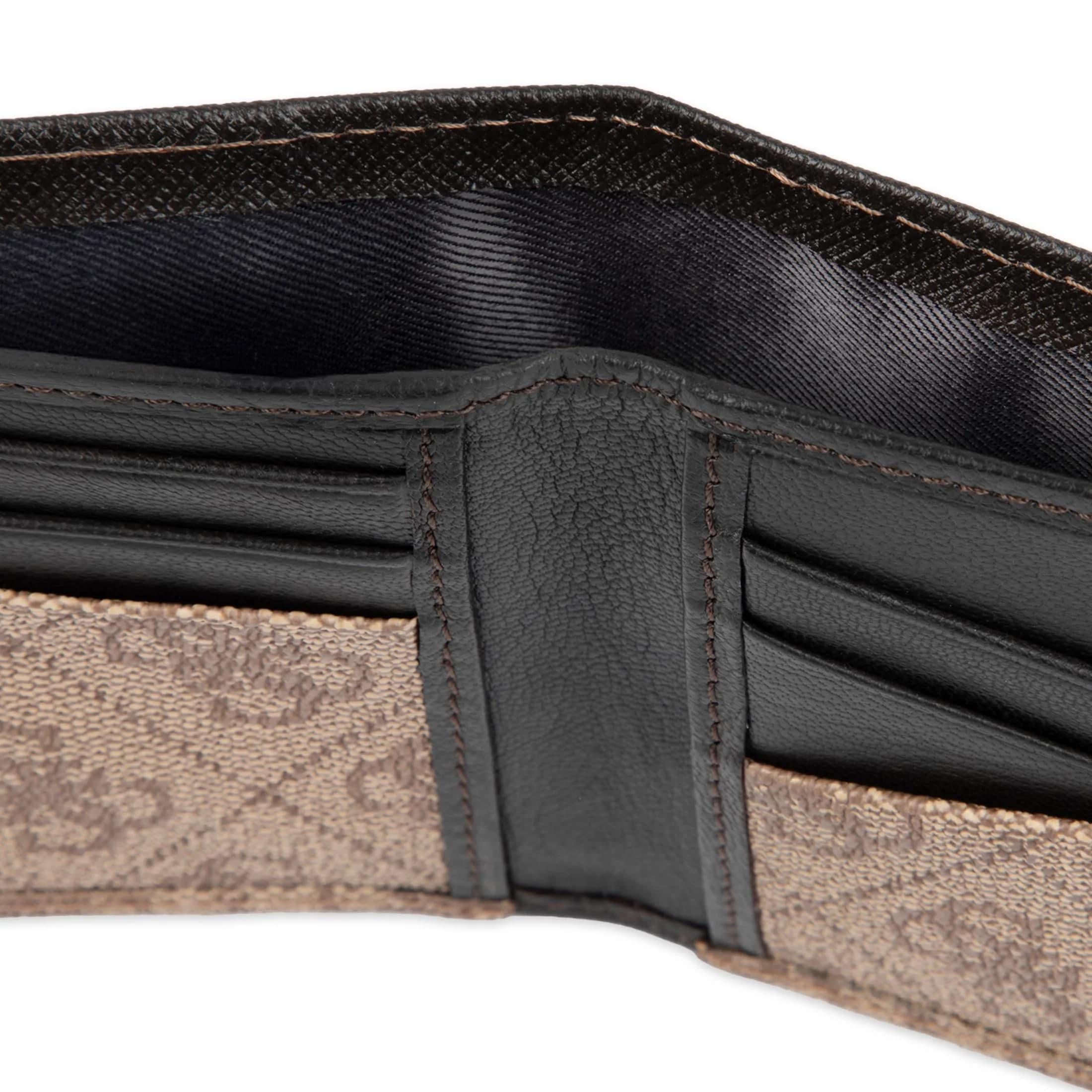 GUESS Men's Brown Quattro G Slim Leather Bifold Wallet with RFID Blocking thumbnail 3