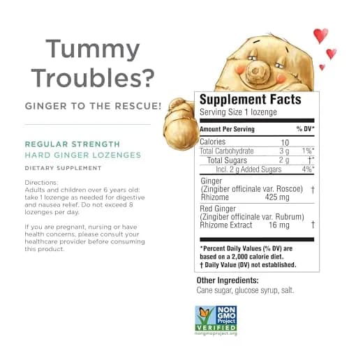 The Ginger People Ginger Rescue Digestive Lozenges 30ct | Natural Nausea Relief, Drug-Free, Vegan (70-120 chars) thumbnail 5