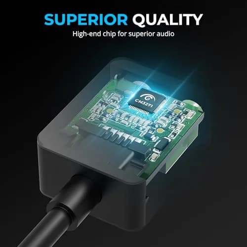 Sabrent USB-C to 3.5mm Audio Adapter, 24-bit/96kHz, Stereo Out & Mono Mic In, For Windows, macOS, Linux, Aluminum, Plug and Play thumbnail 6