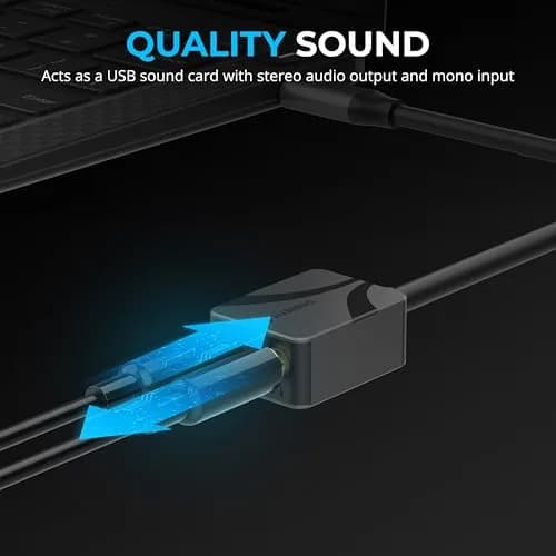 Sabrent USB-C to 3.5mm Audio Adapter, 24-bit/96kHz, Stereo Out & Mono Mic In, For Windows, macOS, Linux, Aluminum, Plug and Play thumbnail 7