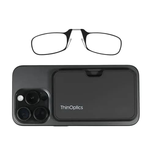 ThinOptics Readers with MagSafe Compatible Case - Armless On-Nose Reading Glasses 2.0x | Lightweight & Portable thumbnail 1