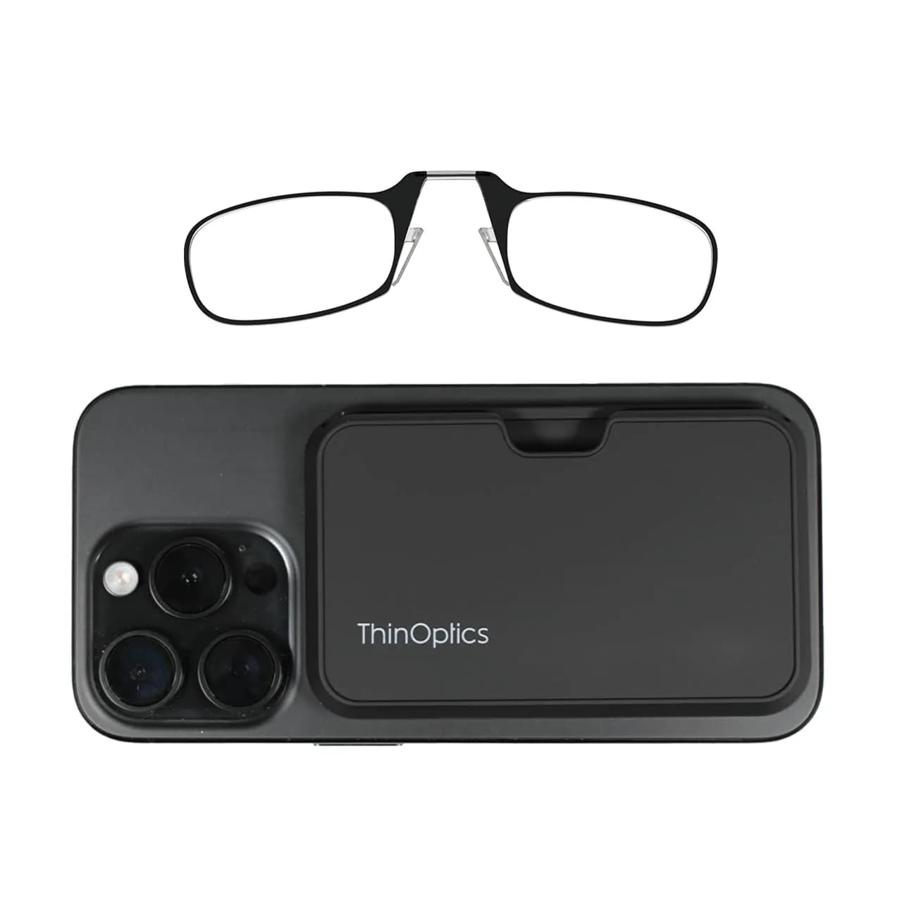 ThinOptics Readers with MagSafe Compatible Case - Armless On-Nose Reading Glasses 2.0x | Lightweight & Portable - main product image