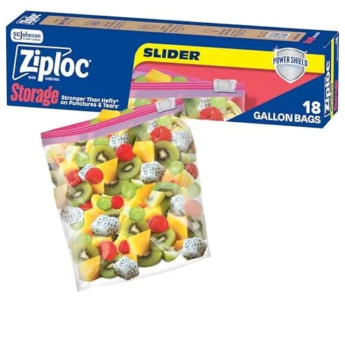Ziploc Gallon Food Storage Slider Bags, Durable, 18 Count | Reusable, BPA-Free, Secure Seal for Fresh Food thumbnail 1