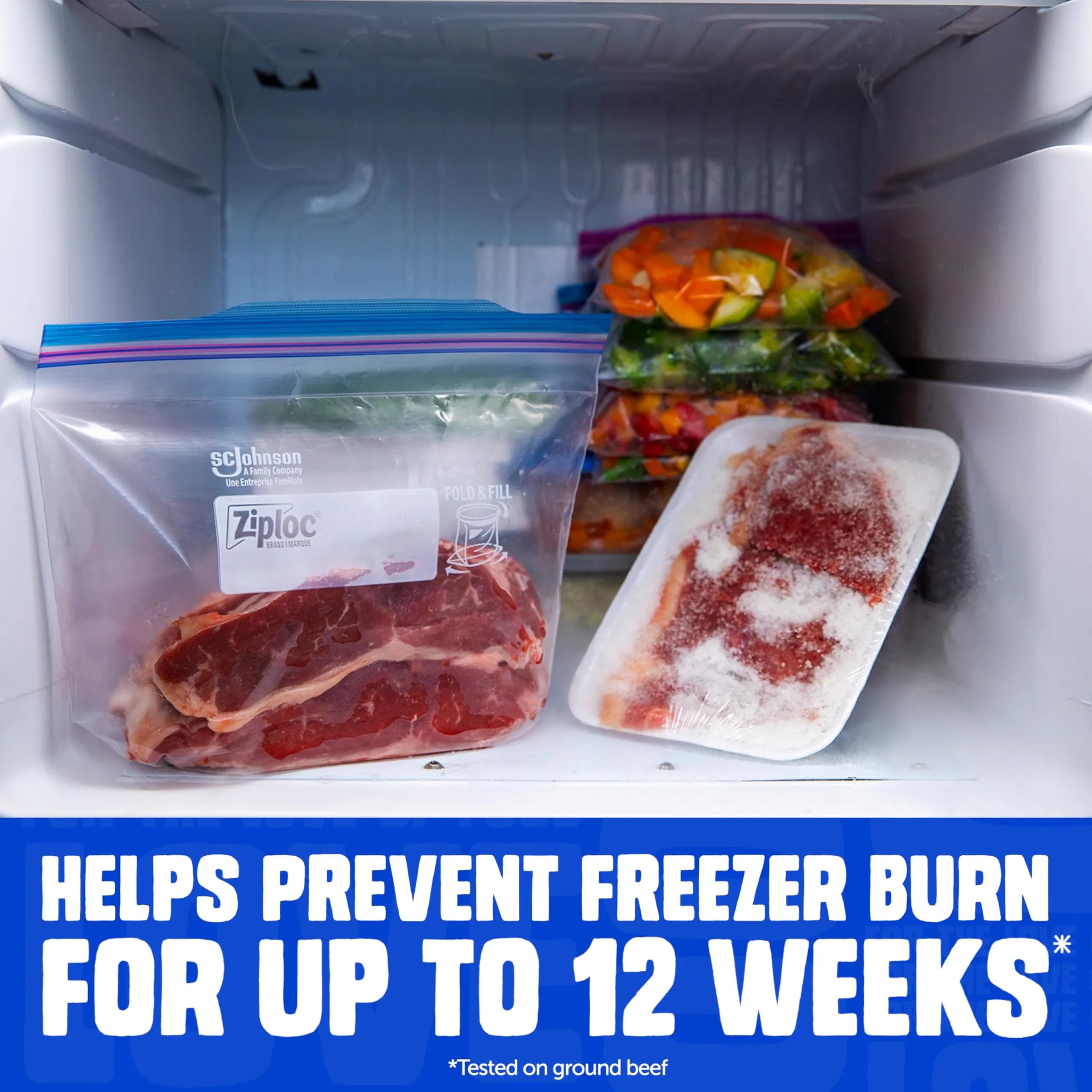 Ziploc Gallon Freezer Bags, Stand-Up Bottom, Easy to Fill, 66 Count | Trusted USA Import for Food Preservation - view 2