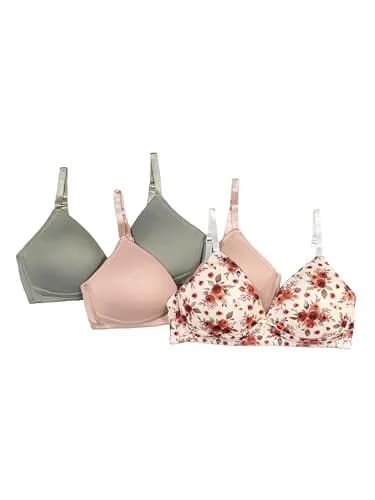 TAHARI Girls' 3-Pack Molded Wireless Bras, Cameo Rose | Comfortable, Breathable & Supportive thumbnail 1