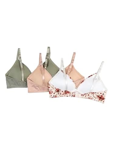 TAHARI Girls' 3-Pack Molded Wireless Bras, Cameo Rose | Comfortable, Breathable & Supportive thumbnail 2