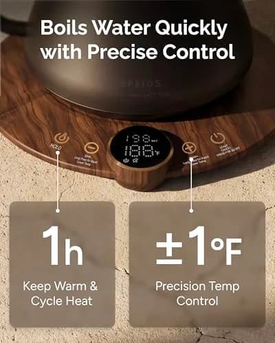 intasting Gooseneck Electric Kettle with ±1℉ Temp Control 0.9L | Precision Pour-Over & Hot Water thumbnail 8