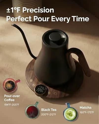 intasting Gooseneck Electric Kettle with ±1℉ Temp Control 0.9L | Precision Pour-Over & Hot Water thumbnail 2