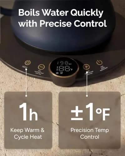 intasting Gooseneck Electric Kettle with ±1℉ Temperature Control 0.9 Liter thumbnail 9