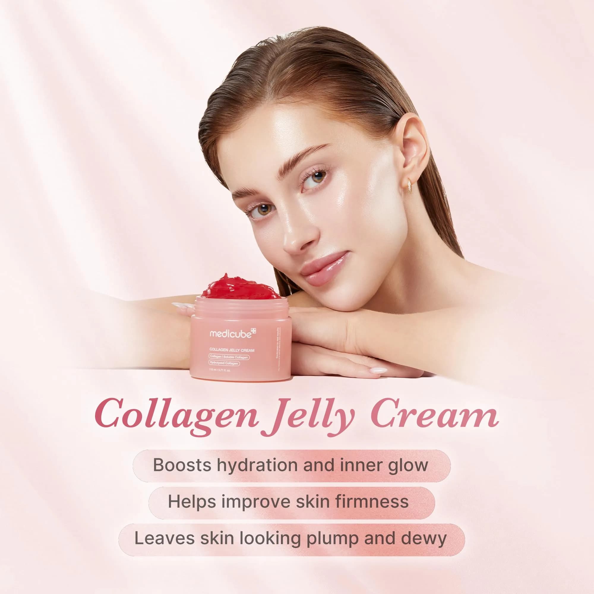 medicube Collagen Jelly Cream Niacinamide Freeze-Dried Hydrolyzed Collagen 50ml (1.69 Fl Oz) | Boosts Skin Barrier Hydration & Glow - view 3