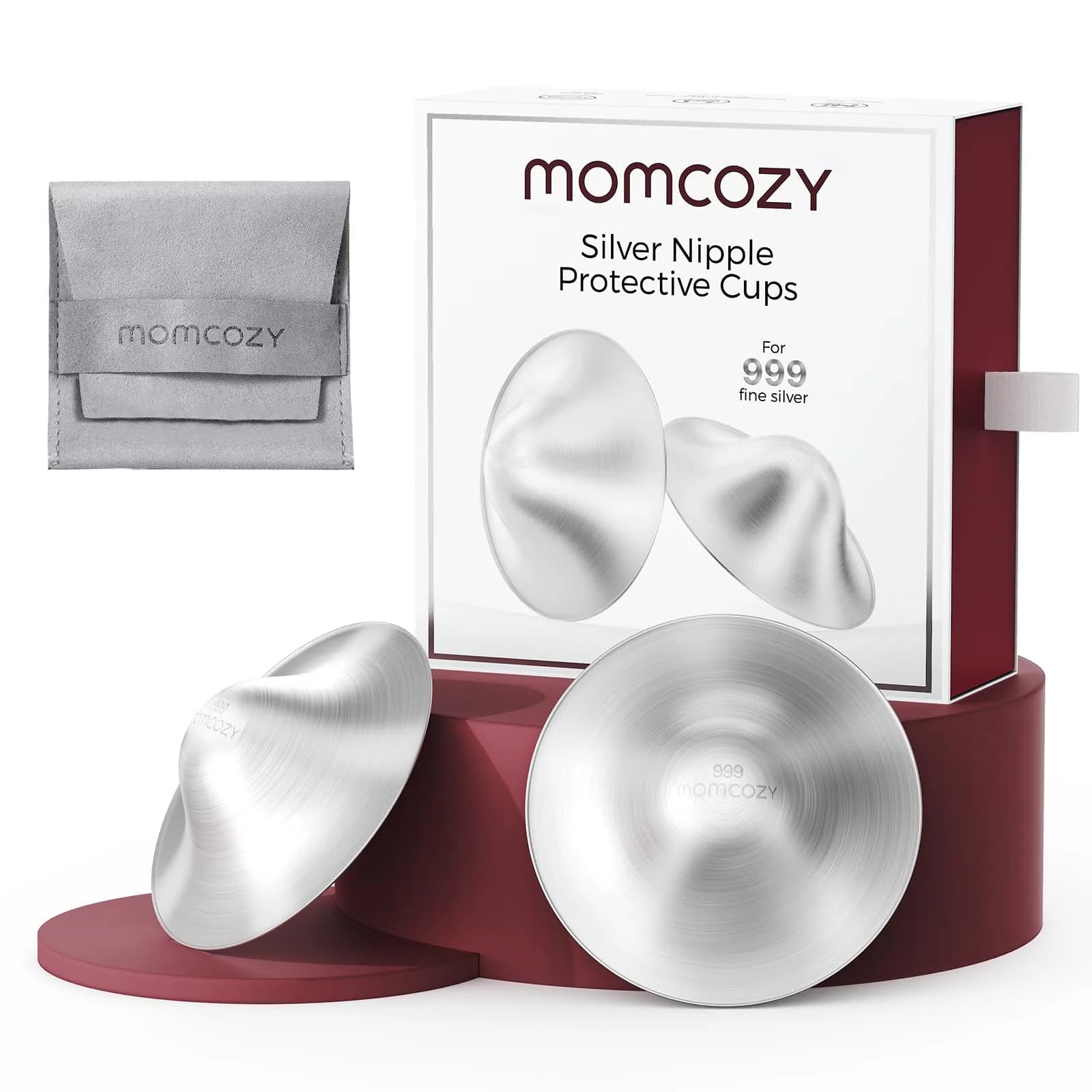 Momcozy 999 Silver Nursing Cups XL | USA-Imported Breastfeeding Relief - main product image