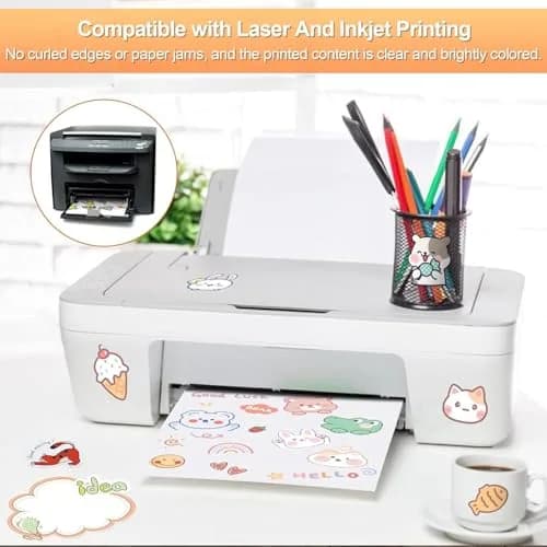 Joyberg Printable Sticker Paper 300 Sheets (8.5" x 11") | Matte Full Sheet Labels for Inkjet & Laser Printers thumbnail 4