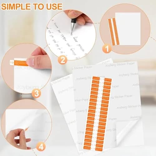 Joyberg Printable Sticker Paper 300 Sheets (8.5" x 11") | Matte Full Sheet Labels for Inkjet & Laser Printers thumbnail 5