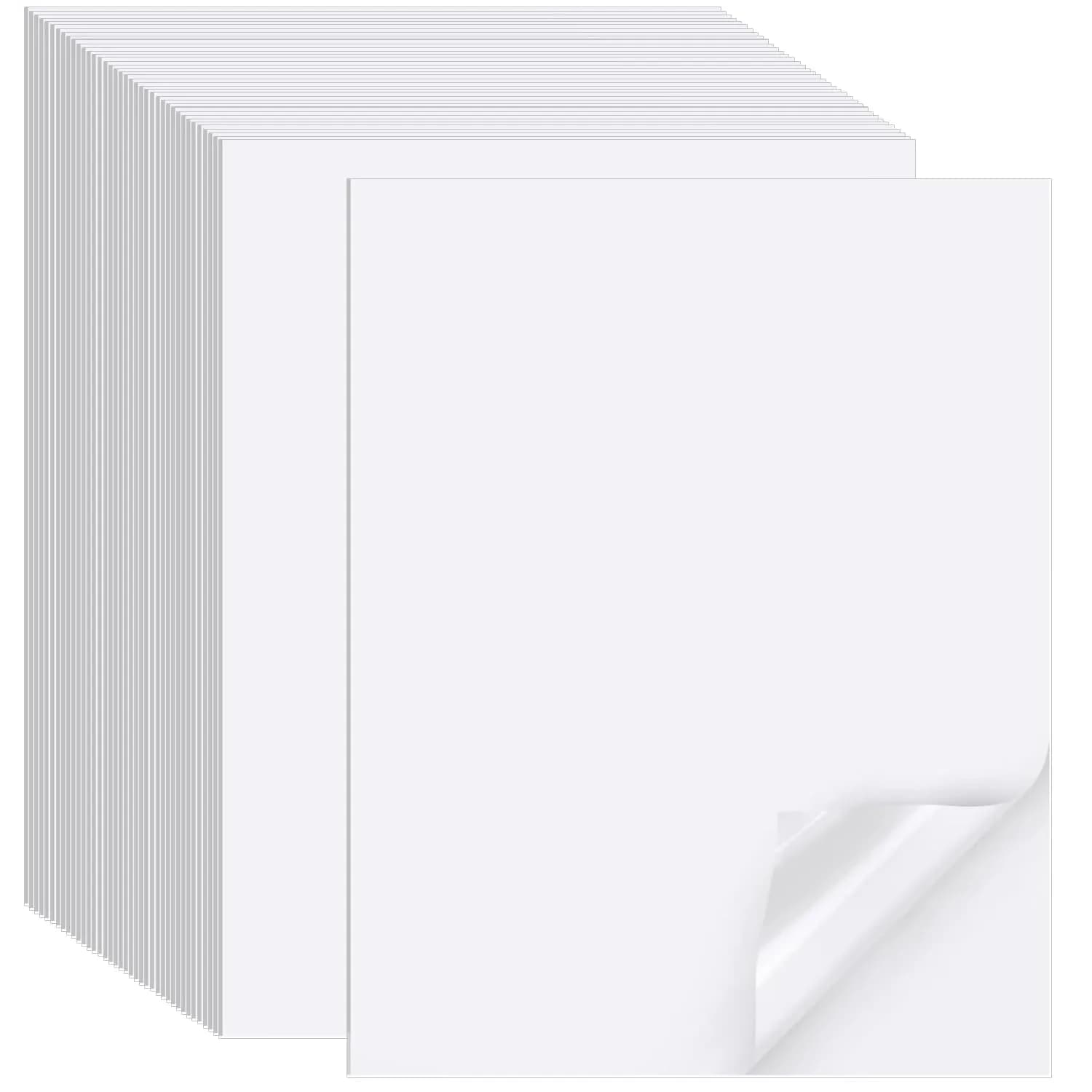 Joyberg Matte Printable Sticker Paper 40 Sheets (8.5"x11") | Full Sheet Labels for Inkjet & Laser Printers — 8.5''x11''(1-up) / 300 Sheets