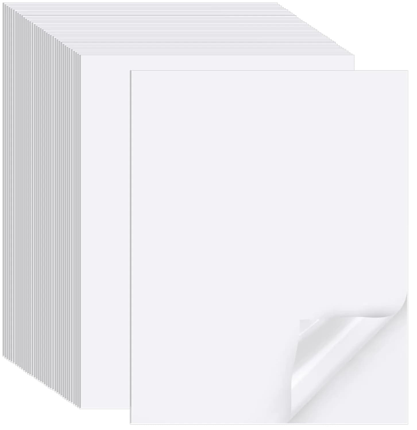 Joyberg Printable Sticker Paper 300 Sheets (8.5" x 11") | Matte Full Sheet Labels for Inkjet & Laser Printers — 8.5''x11''(1-up)