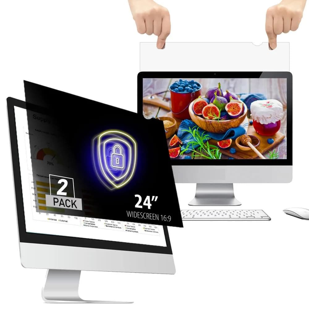 WELINC 24" 16:9 Privacy Screen Filter Anti-Glare Blue Light Protect | Frameless, Lightweight — 24 in