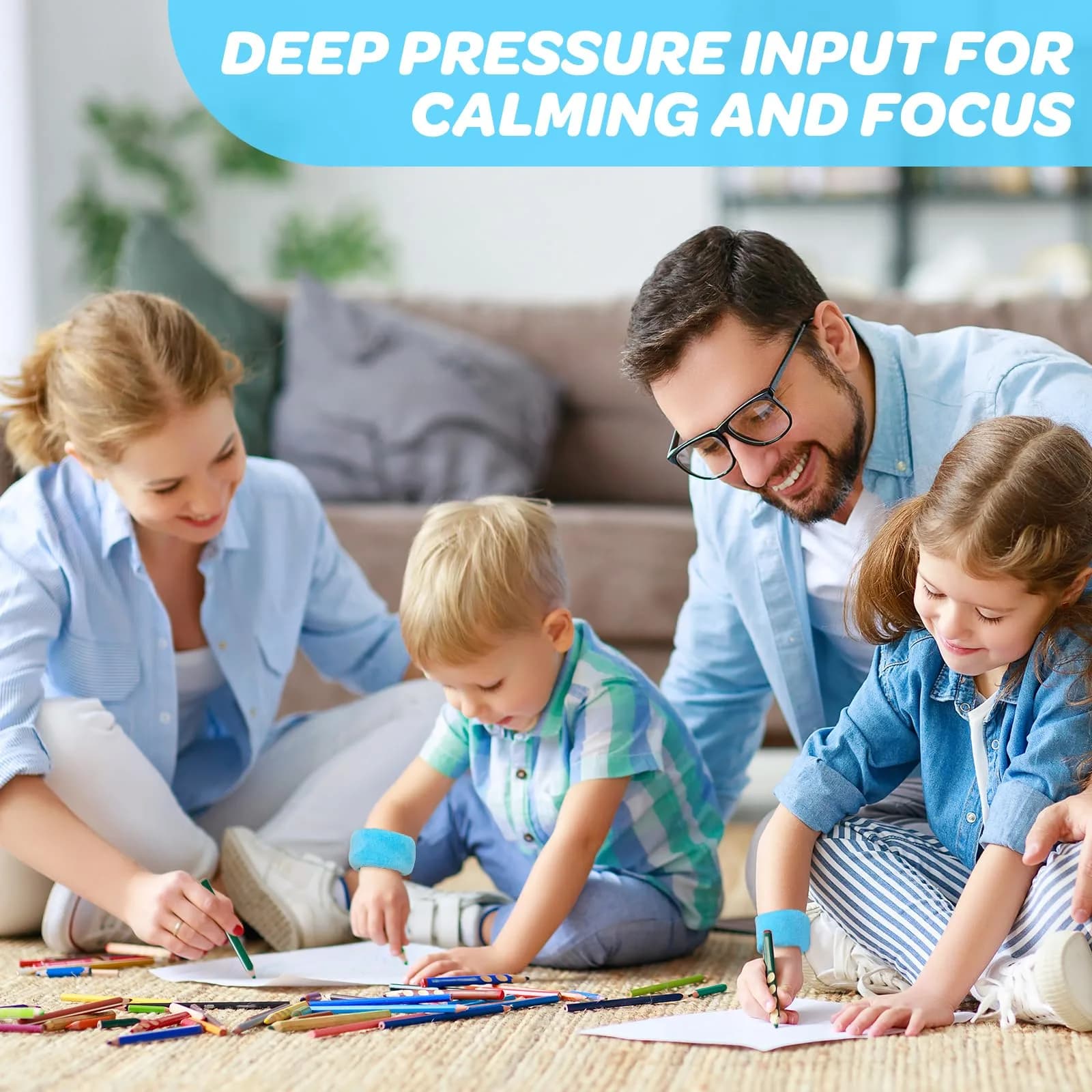 JXM Sensory Weighted Bracelets for Kids (2-Pack, 115g Each) | Deep Pressure Input for Focus & Stability - view 4