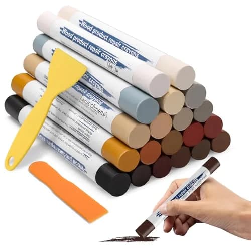 Windspeed Wood Filler Sticks with Scrapers - 20 Colors - Furniture Repair Kit for Cabinets, Floors, Baseboards thumbnail 1
