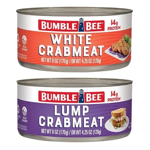 Bumble Bee White Flake & Lump Crab Meat Bundle 170g (6 oz x 2 Cans) | Wild Caught Seafood for Indian Kitchens thumbnail 1