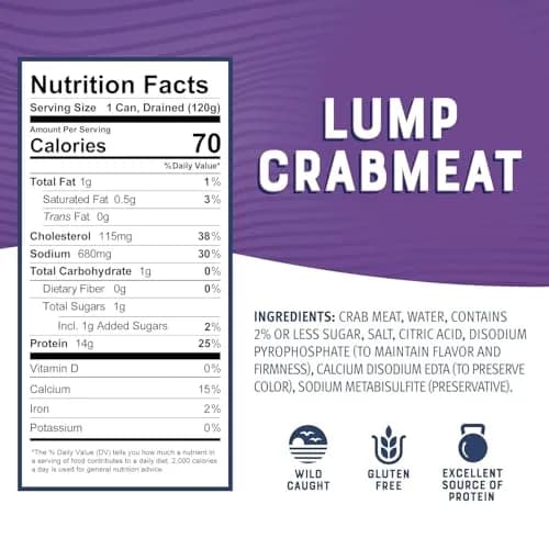 Bumble Bee White Flake & Lump Crab Meat Bundle 170g (6 oz x 2 Cans) | Wild Caught Seafood for Indian Kitchens thumbnail 3