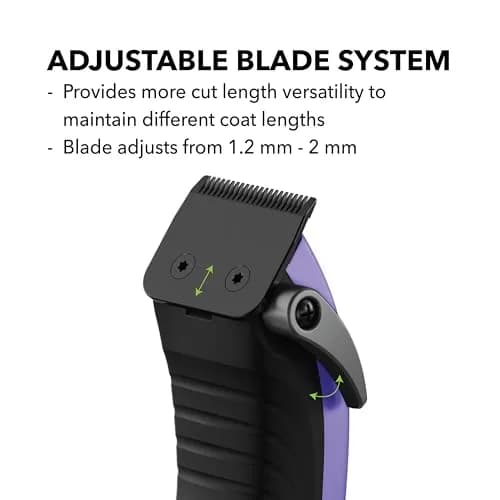 Andis Easy Clip Cordless II Dog Clipper 10-Pc Kit Purple | Lightweight Cordless Grooming thumbnail 3