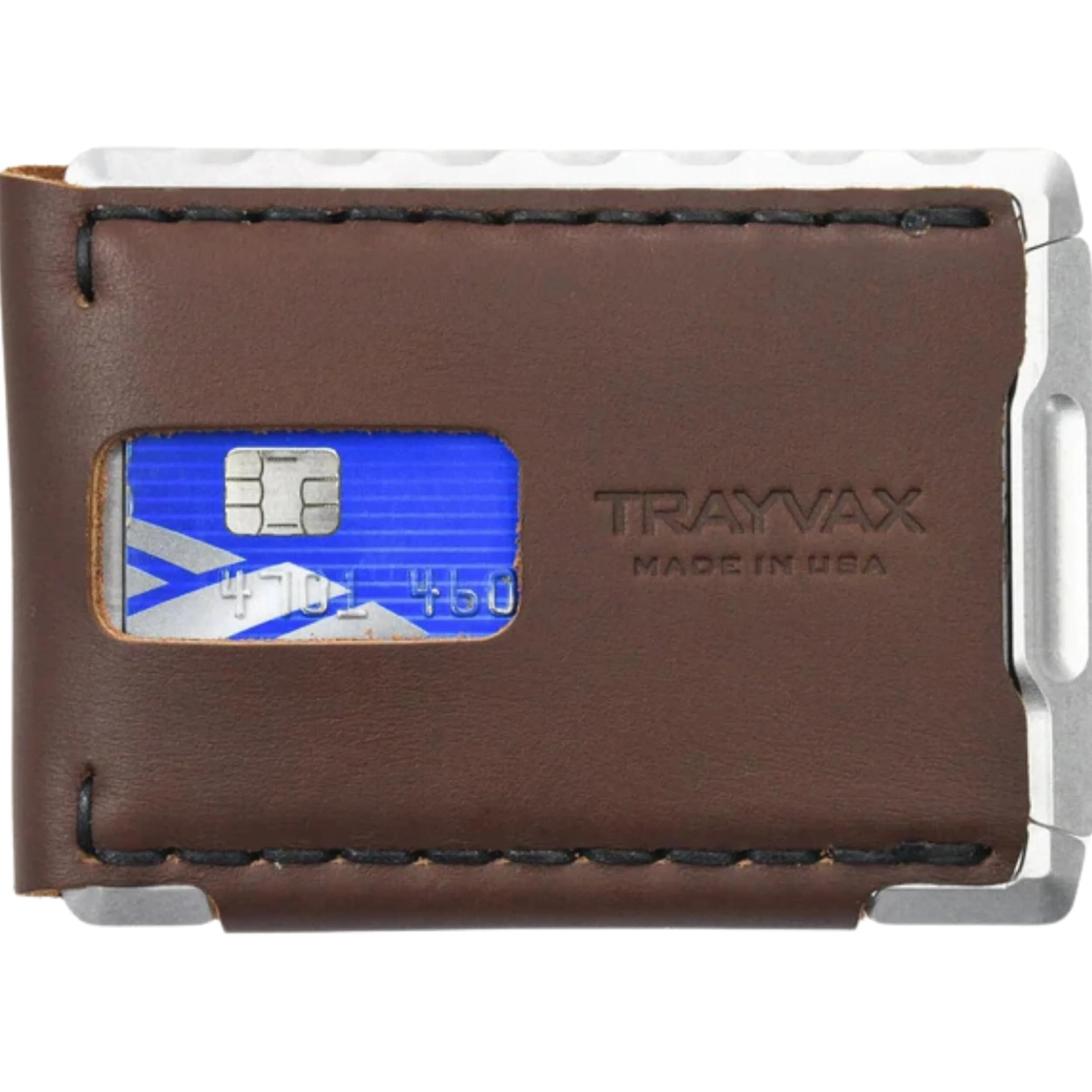 Trayvax Venture Billfold Wallet | Slim Leather Metal Front Pocket Money & Credit Card Holder for Men & Women
