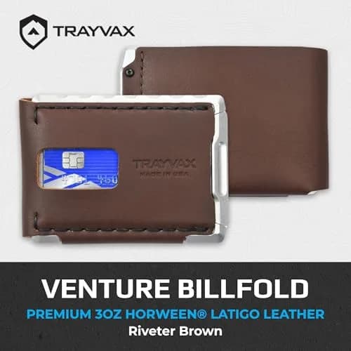 Trayvax Venture Billfold Wallet | Slim Leather Metal Front Pocket Money & Credit Card Holder for Men & Women thumbnail 2